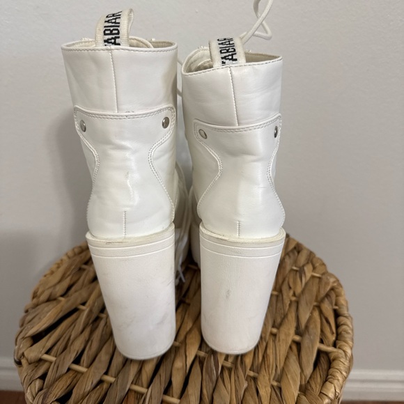 White Platform Lace-Up Boots - Picture 3 of 4